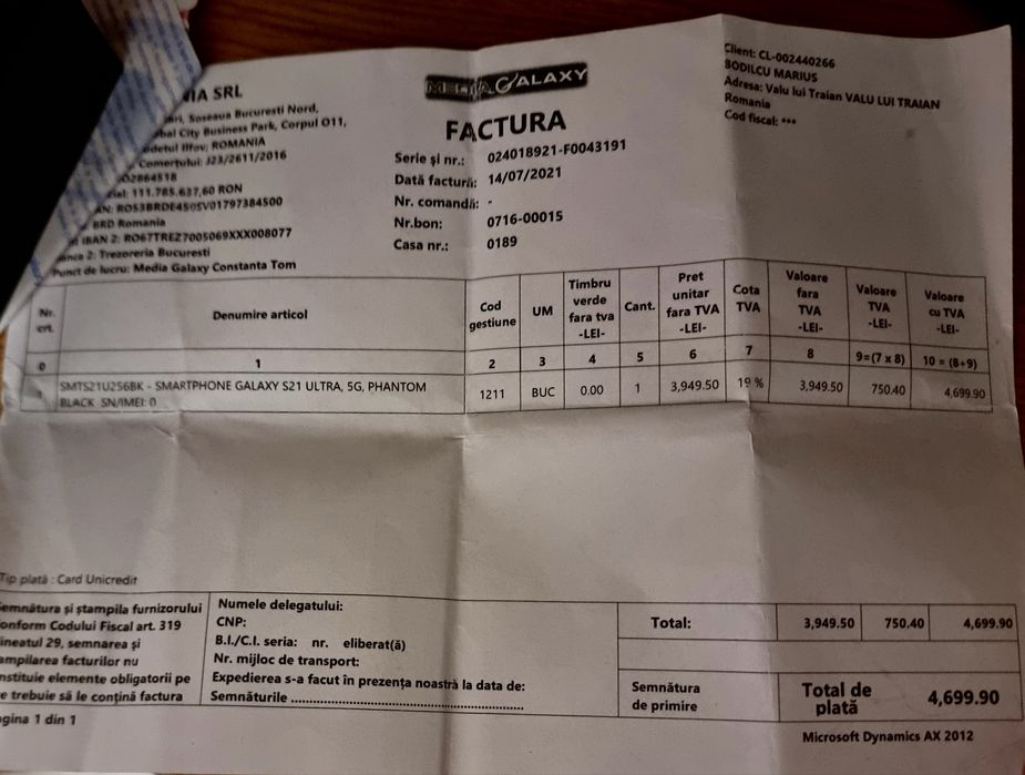 Vănd Samsung S21 ultra 5G ca nou