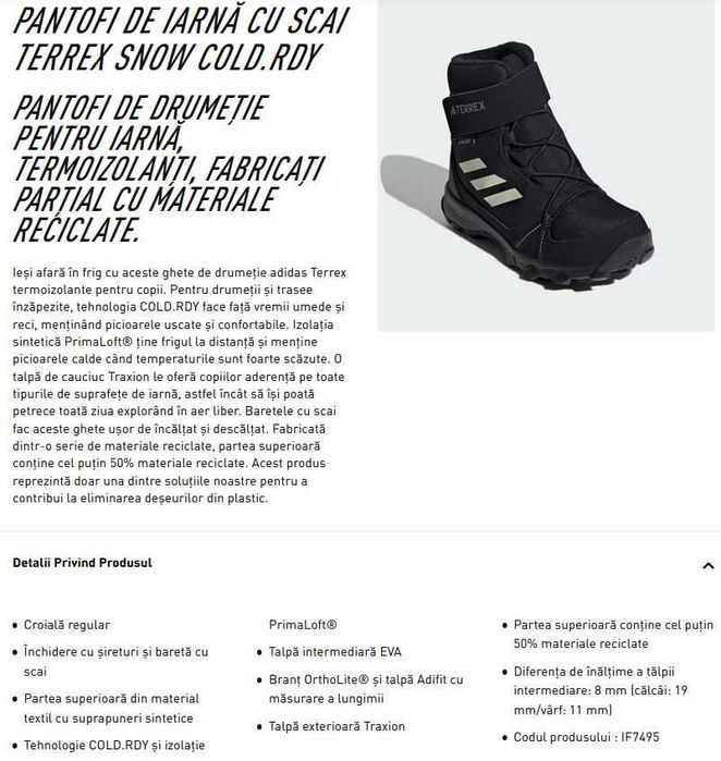 Ghete ADIDAS Terrex Snow Rain.RDY marime 38