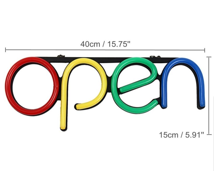 Reclama semn luminos led neon cu mesaj  Open