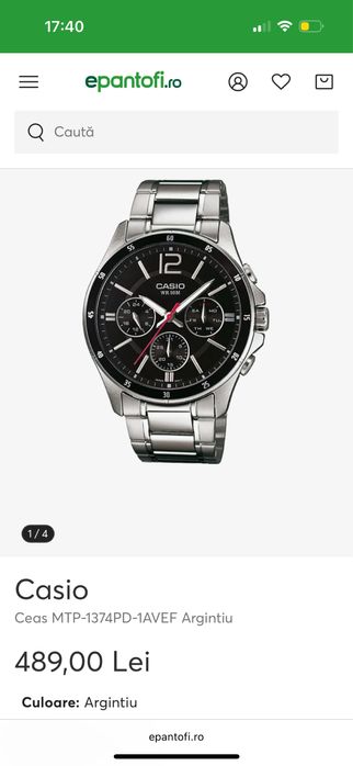 Ceas Casio MTP 1374D Argintiu Original schimb cu apple watch