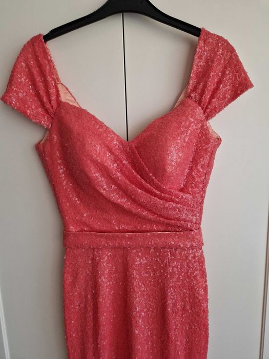 Rochie de seara somon paiete