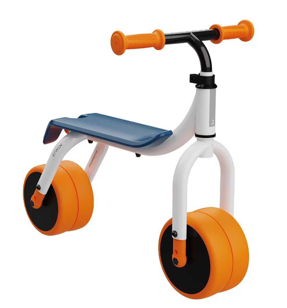 Bicicleta fara pedale 2 în 1 alb-portocaliu copii 73-95 cm