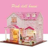 Casa de papusi din lemn, AdTec, model Pink doll