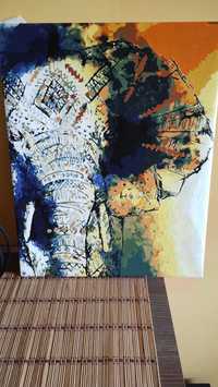 Африкански слон - картина с маслени бои , 40/50 см