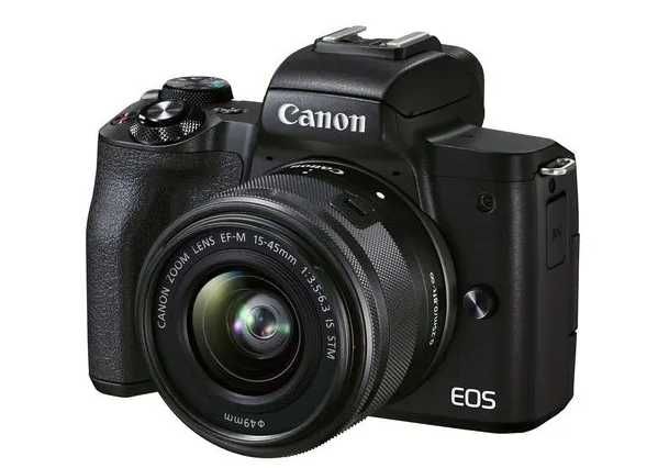 Canon M50 + Obiectiv 15-45mm + Card 32GB + Cablu date original