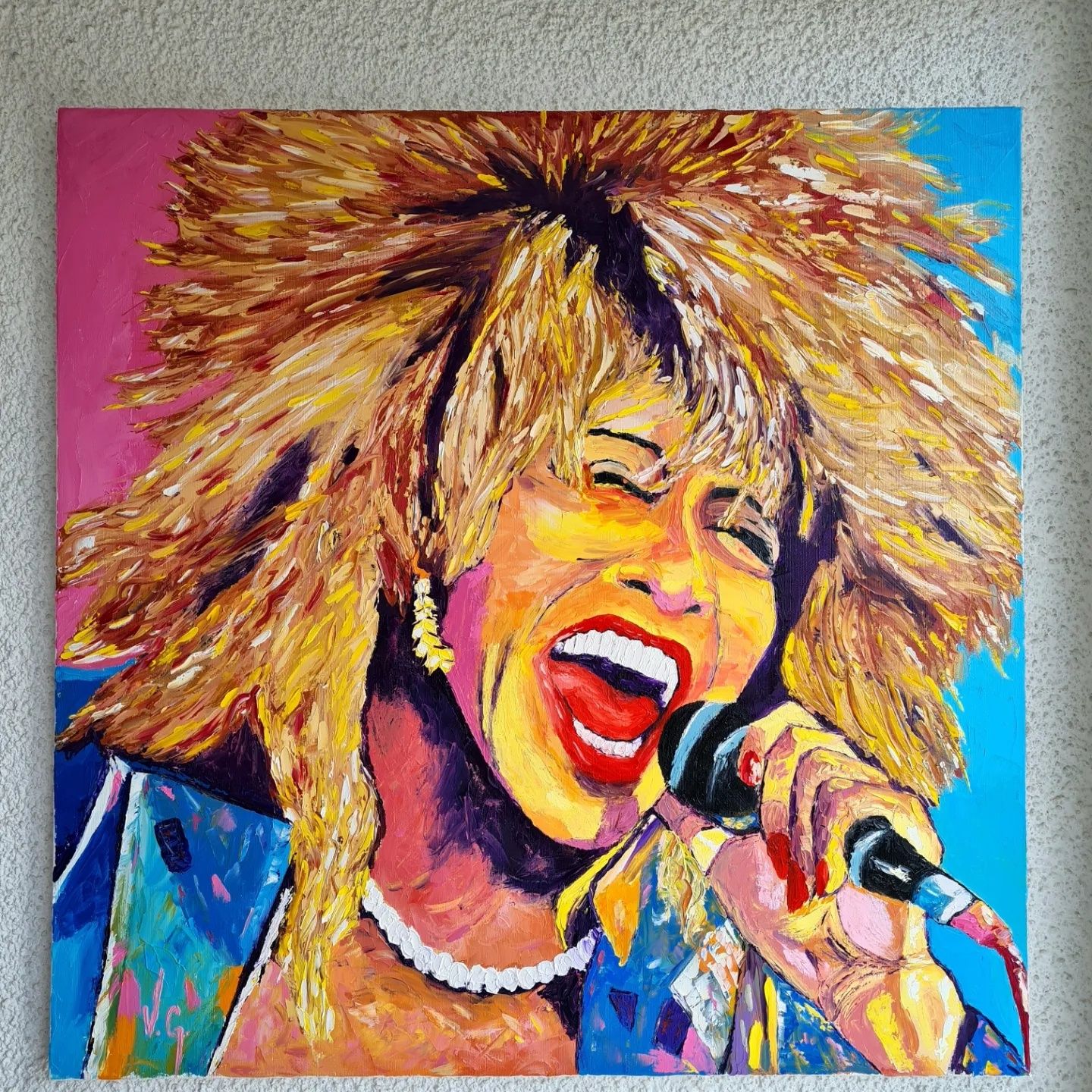 Тина, маслена картина, Pop Art Tina Turner, 65х65см