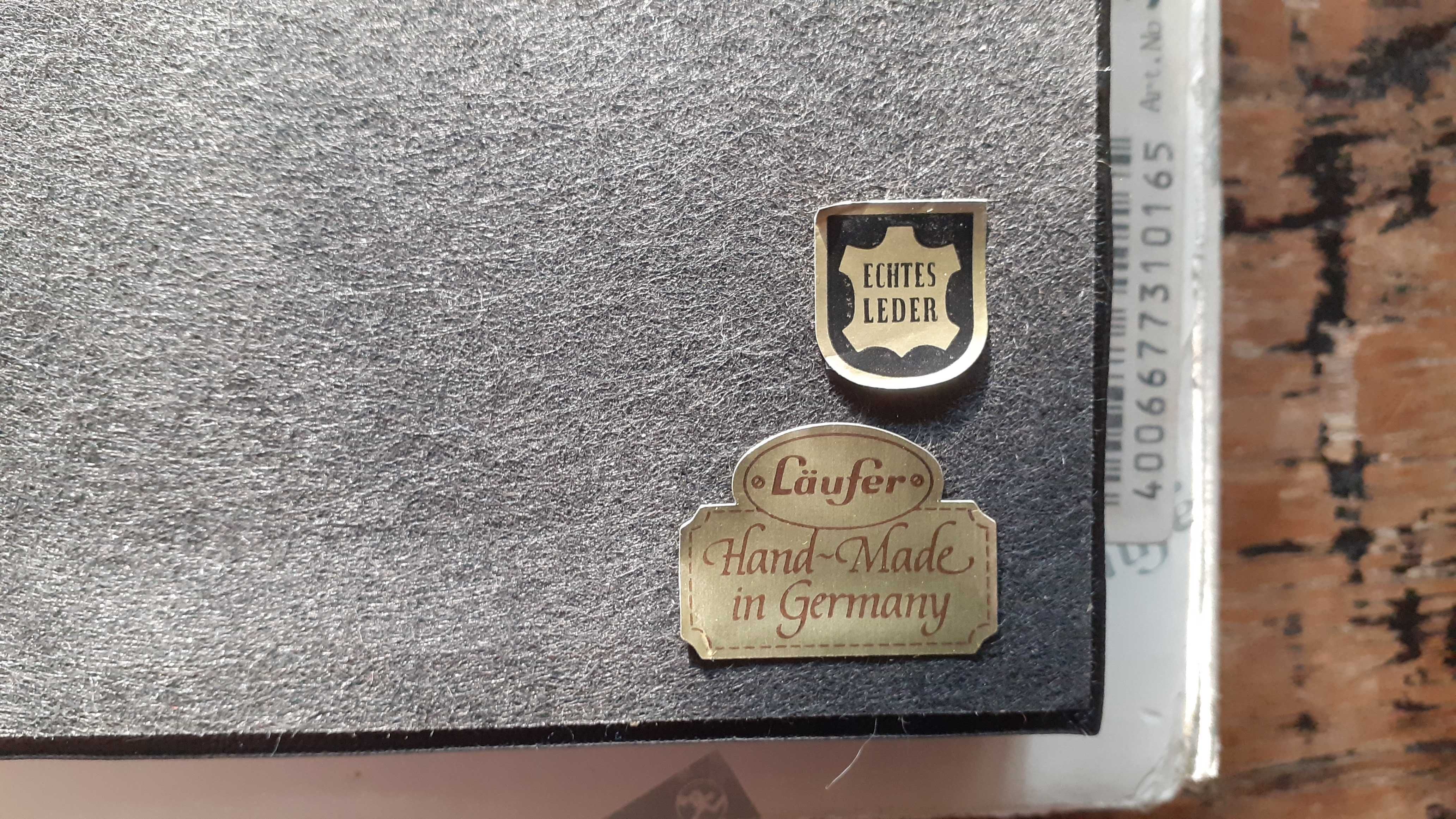 поставка за химикалка и писалка за бюро Лауфер Läufer Германия кожа