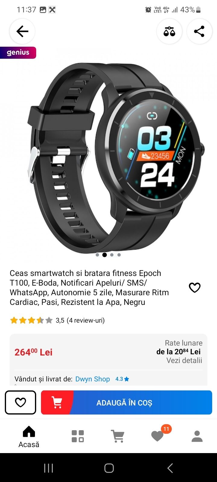 Smartwatch epoch Eboda T100