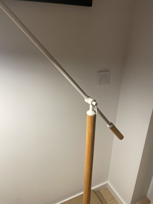 Бяла лампион - дърво и метал