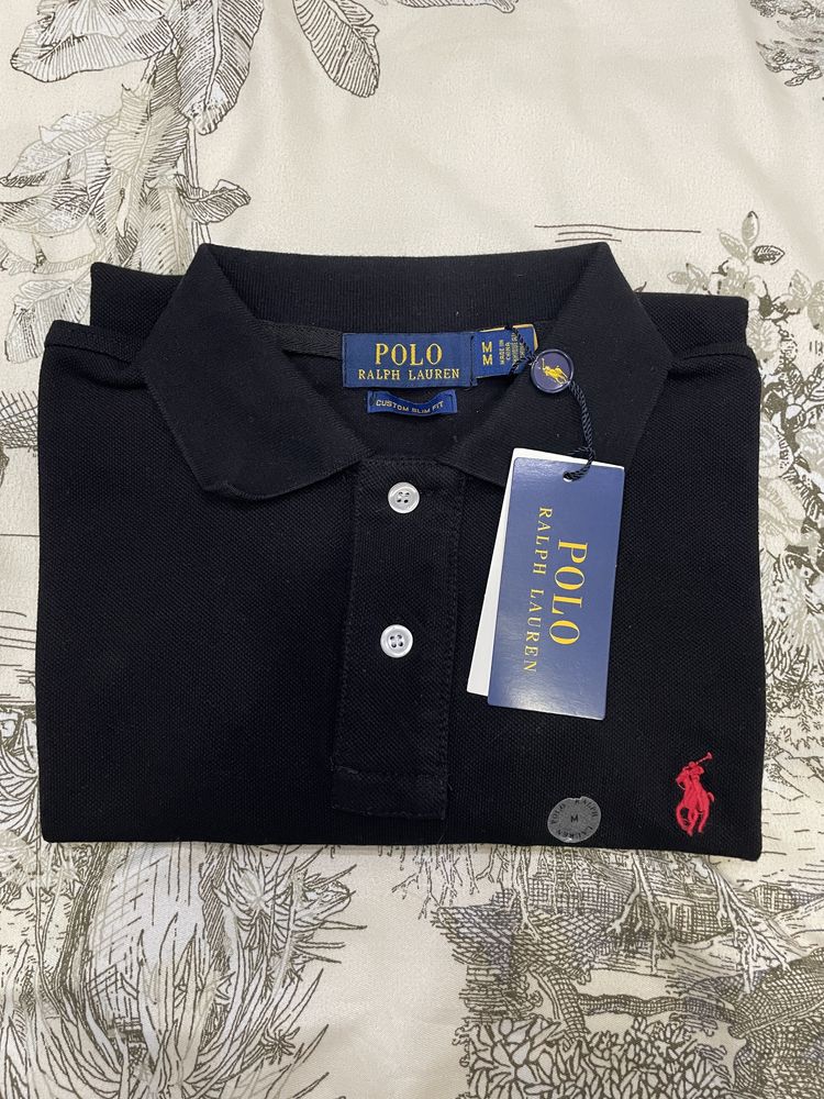 Тениска с поло яка Polo Ralph Lauren размер M черно