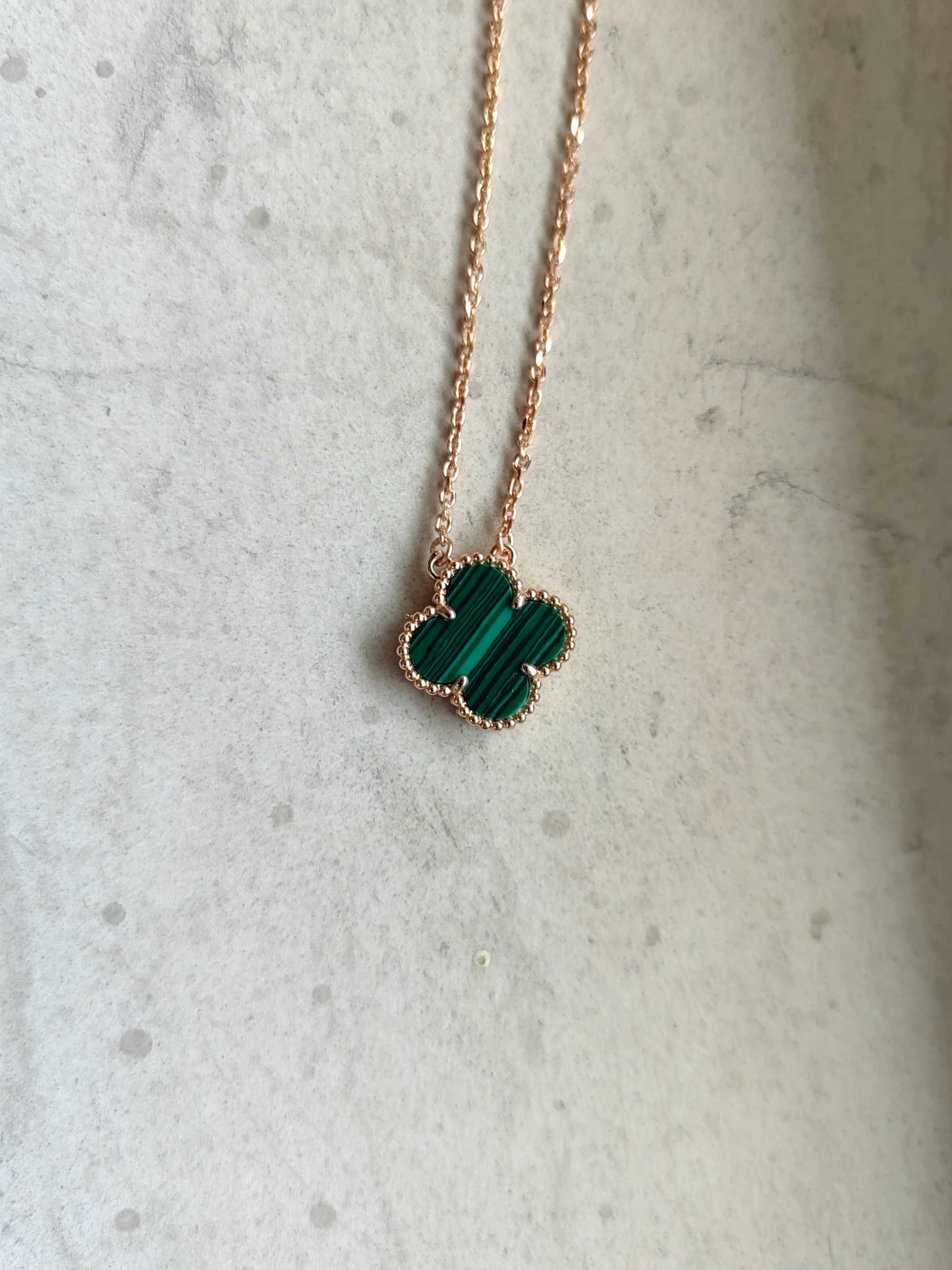 Дамско колие с детелина от зелен малахит - Van Cleef & Arpels VCA