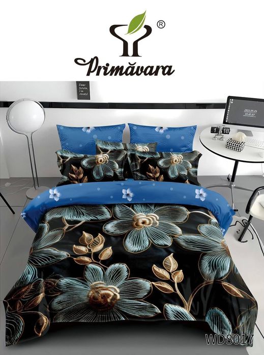 Noutăți în stoc! 
Lenjerii 4 piese cu cearceaf elastic, model 5D