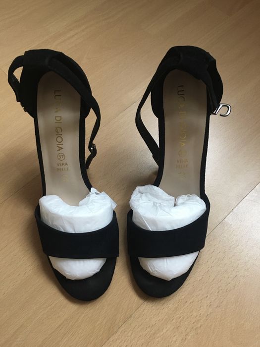 Sandale negre piele - livrare gratuita