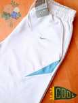 Pantaloni Nike trei sferturi,logo brodat, alb imaculat