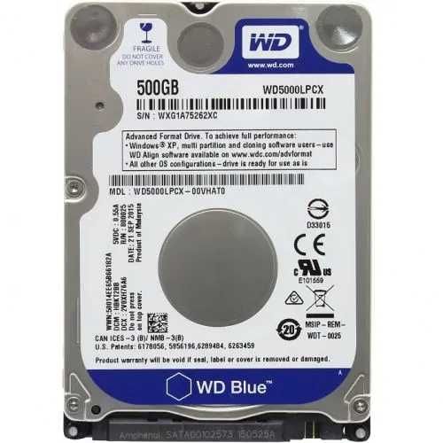 Hard disk laptop 500GB WD Blue SATA 3 7mm WD5000LPCX nou Sigilat