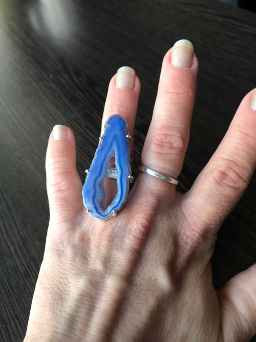 Inel Argint 925 Vintage cu Piatra Semipretioasa Geoda Agat