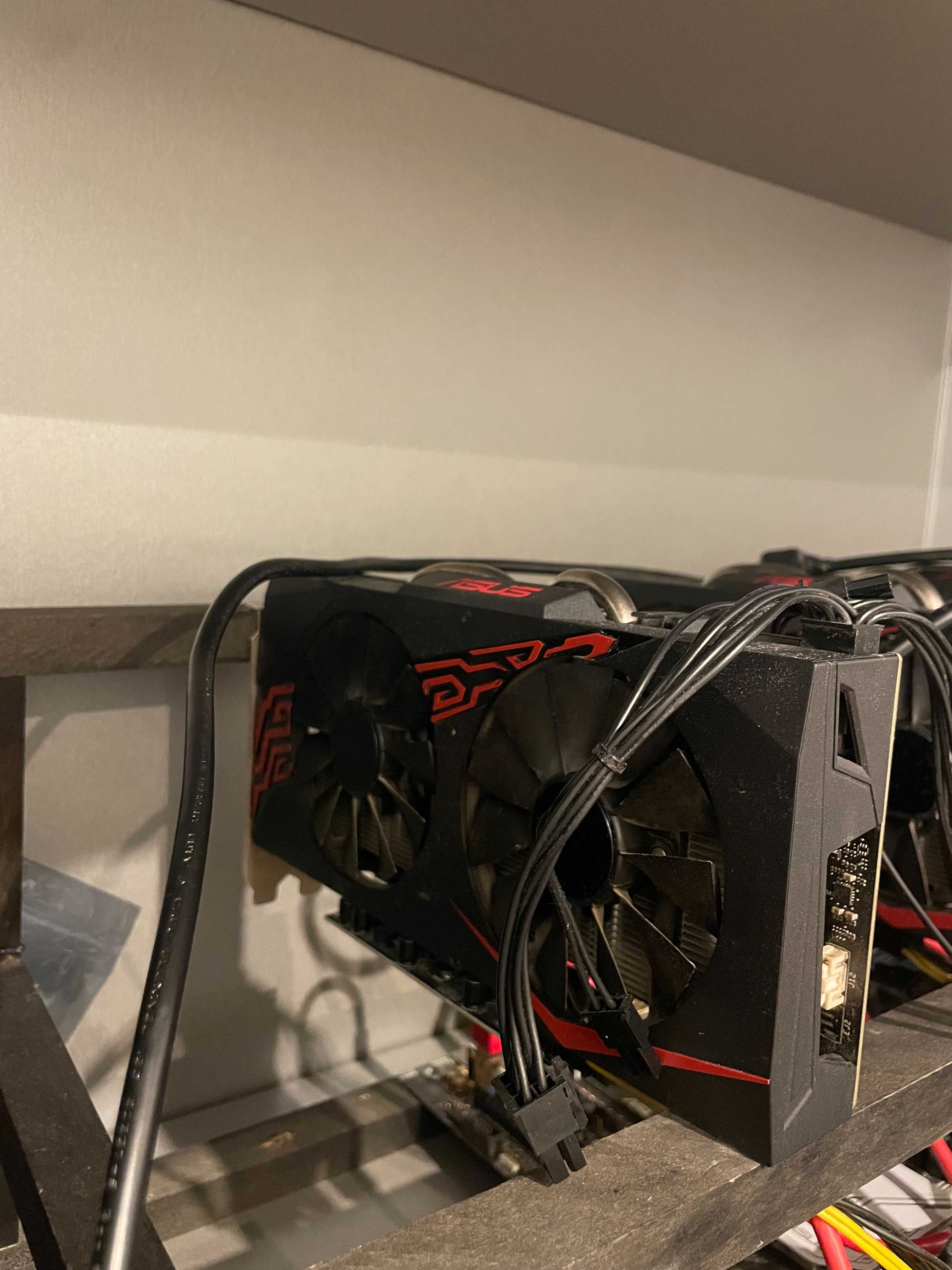 Mining Rig -> AMD Radeon Vega 56 x 2, Radeon RX 570 x 1, P106-100 x 5