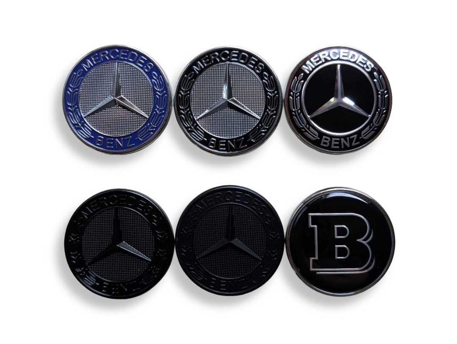 Емблема за преден капак тип тапа за Мерцедес 57мм Синя, Черна, Brabus