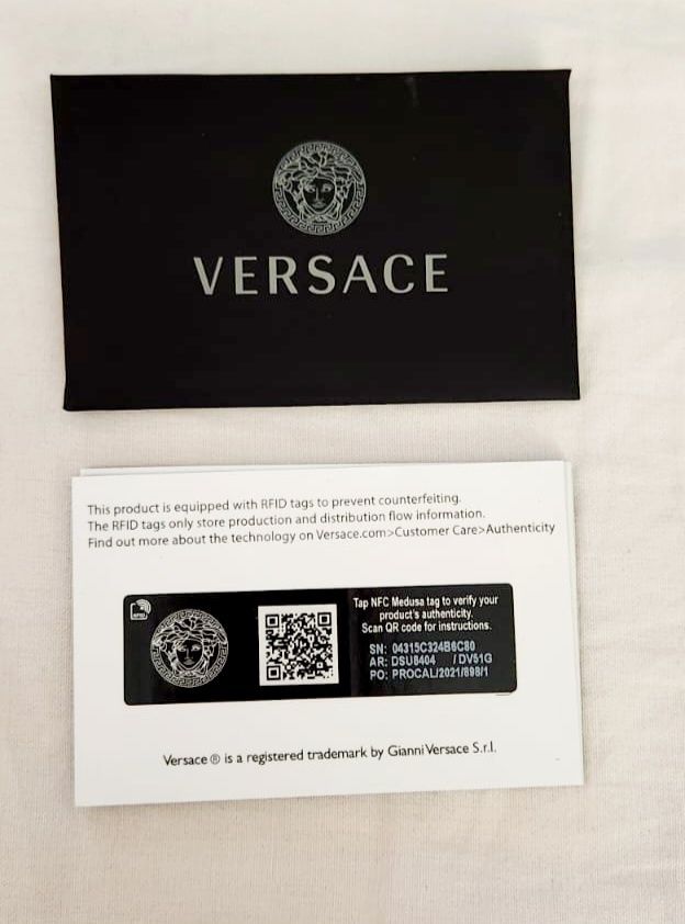Нови Бели Кожени Маратонки Versace Logo La Greca