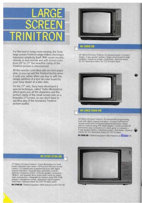 Sony Trinitron KV-2062MR  (Модел 1984)