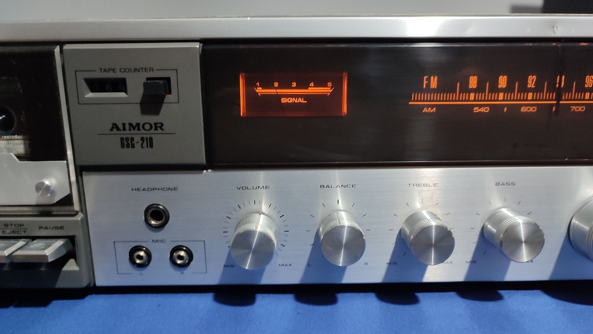 AIMOR GSC-210 Stereo Receiver vintage cu casetofon și radio