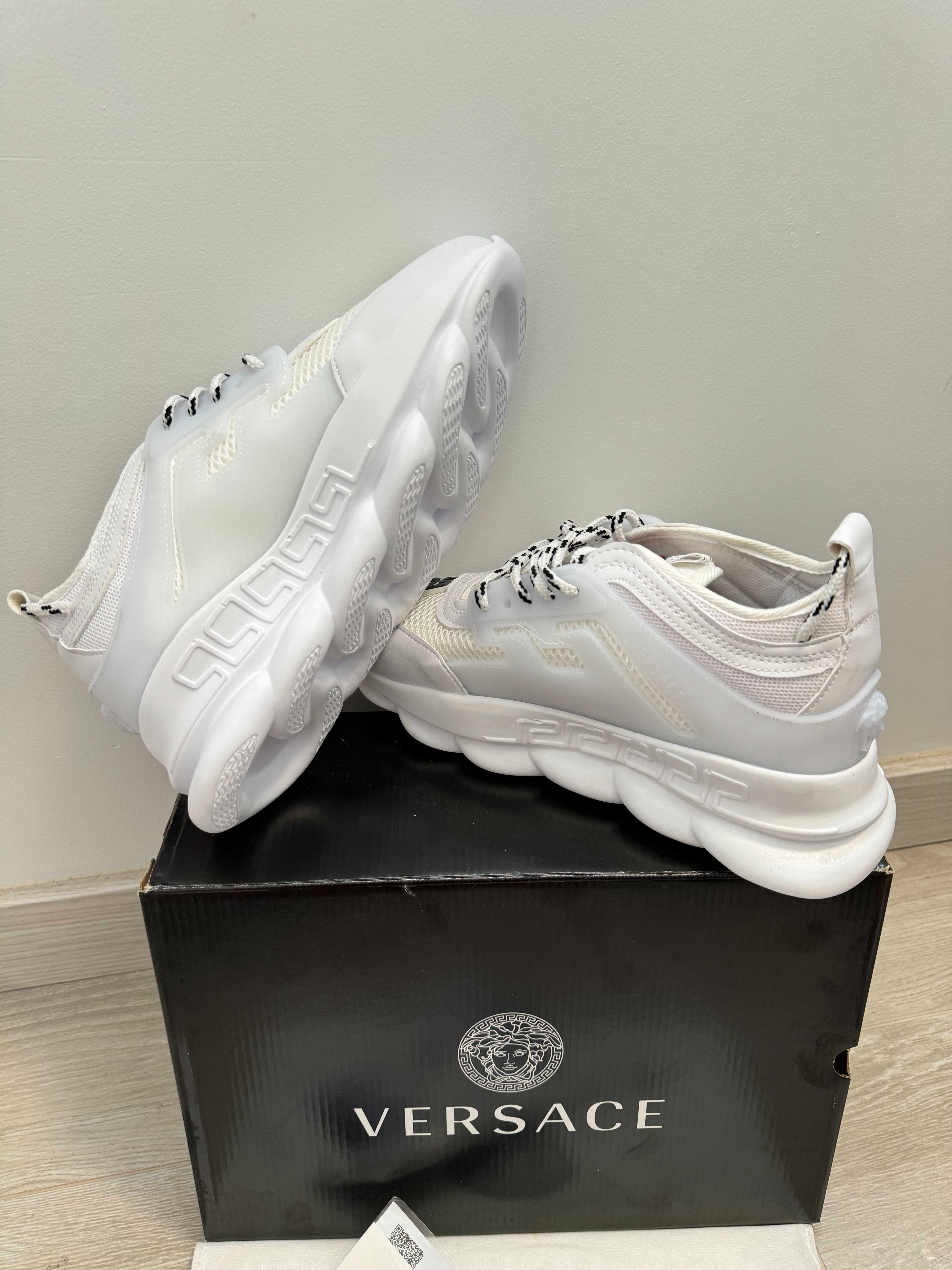 Adidasi VERSACE Chain Reaction White - Produs Nou - Full Box, Unisex