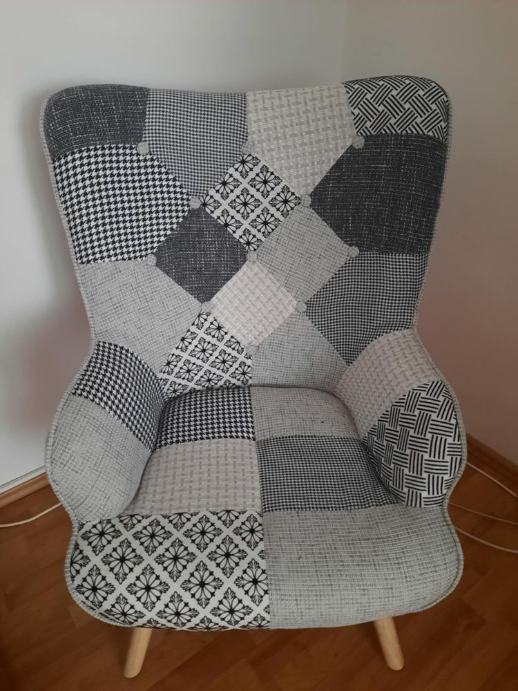 Fotoliu Patchwork Gri Nou (2 fotolii)