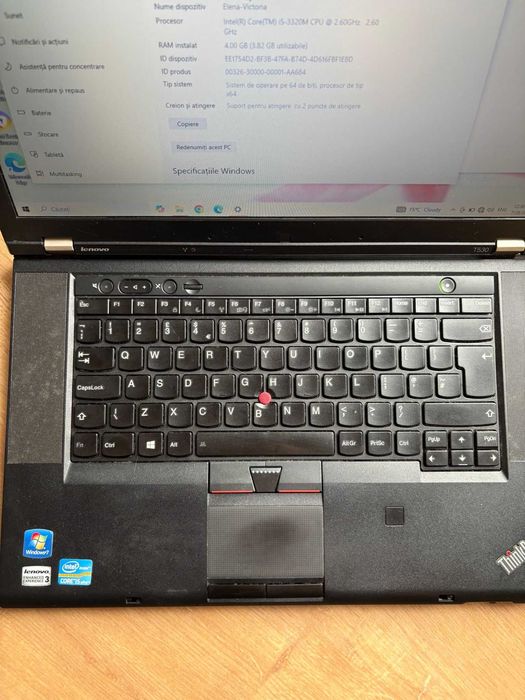 Lenovo T530 i5 3320M 2.6 GhZ, Intel Graphics 4000, RAM 4GB, HDD 250GB