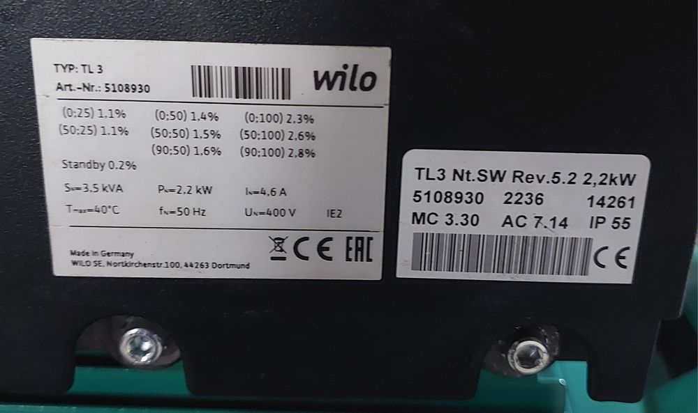 Wilo MHIE406N-1/E/3-2-2G