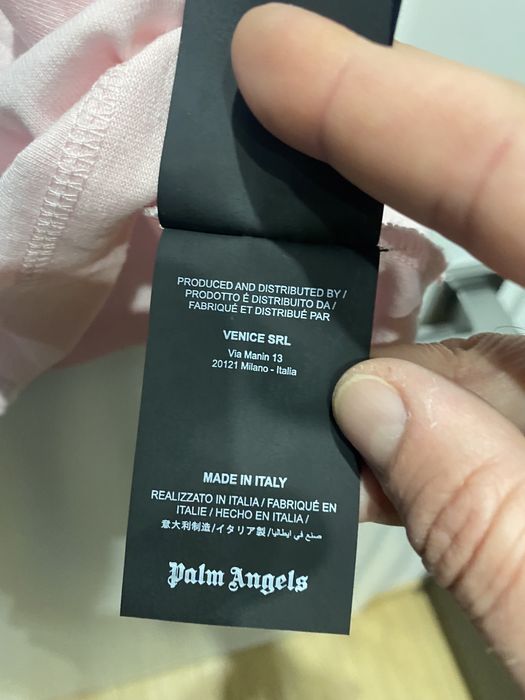 Тениска PALM ANGELS BROKEN LOGO PRINT Blue Pink.Струва 600лева.НОВА. L