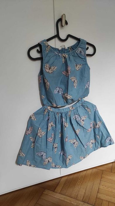 Compleu H&M fusta si bluza fete marime 128 cm