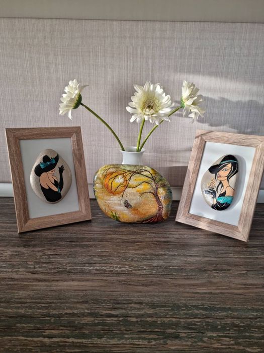 Камъче ръчна изработка,рисувано