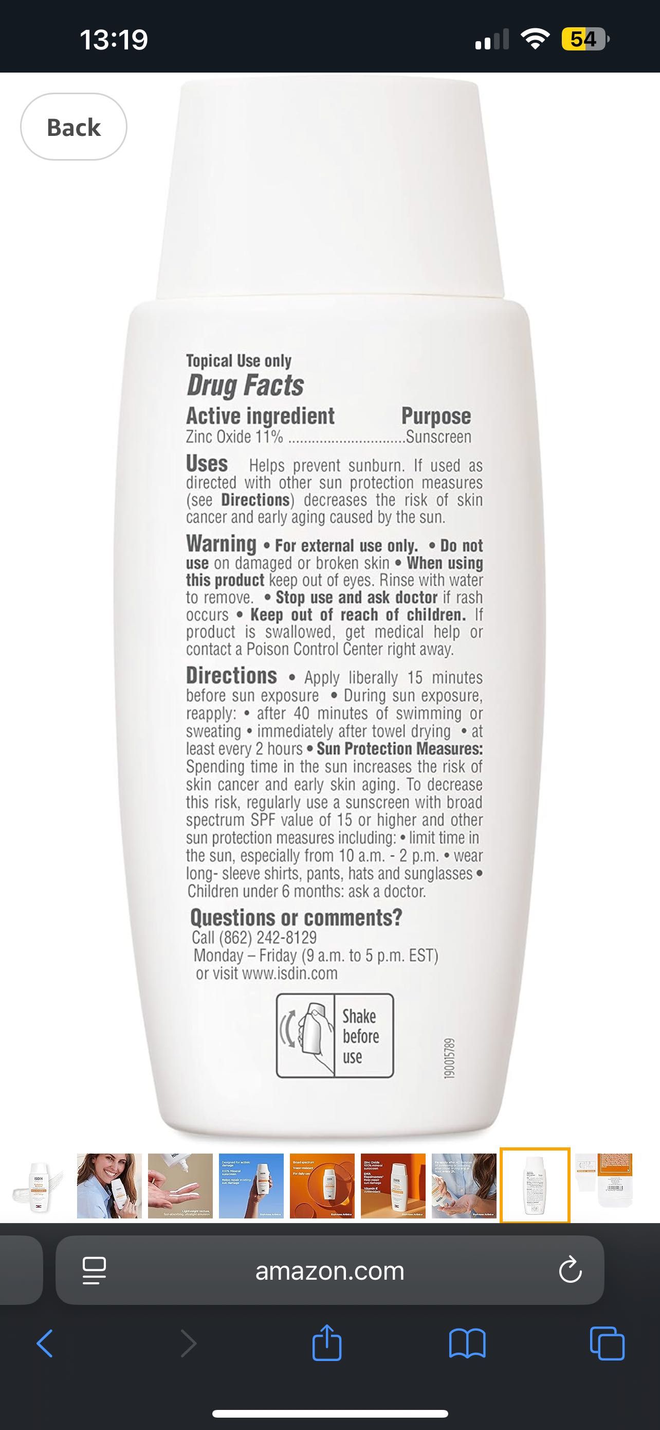 Слънцезащита за лице SPF 50+ ISDIN Eryfotona Actinica 100% Mineral