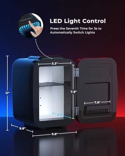 Нов Мини хладилник 4L AC/DC за кола, офис и козметика охлажда/затопля