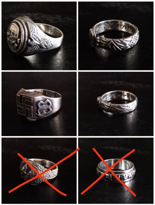 Inel SS totenkopf antipartizani ww2 argint