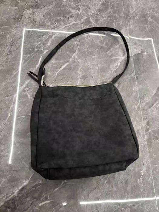 Женская сумка под замшу, цвет мокрый асфальт.