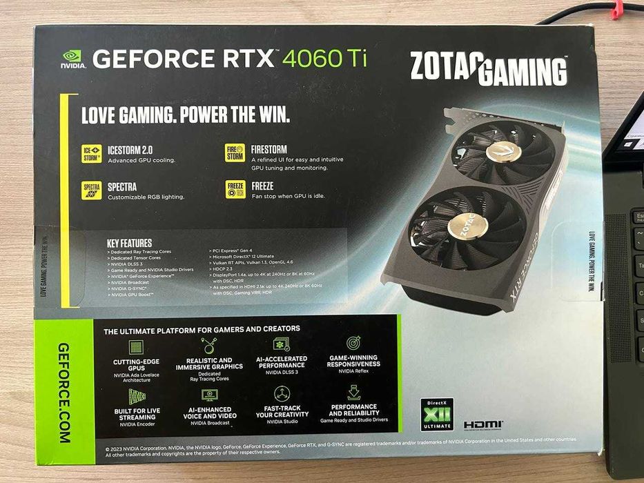 Видеокарта  GEFORCE RTX 4060 Ti 16GB 128BIT GDDR6