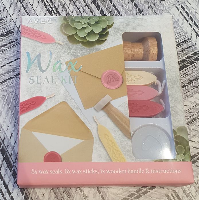 Комплект за восъчни печати, AVEC,  розов и червен