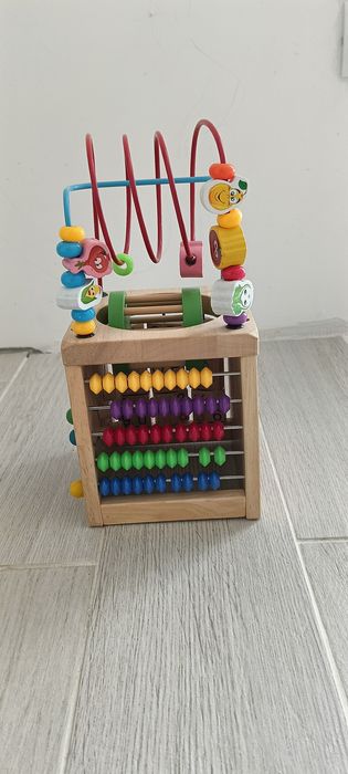 Cub educativ din lemn, 7 in 1, Montessori