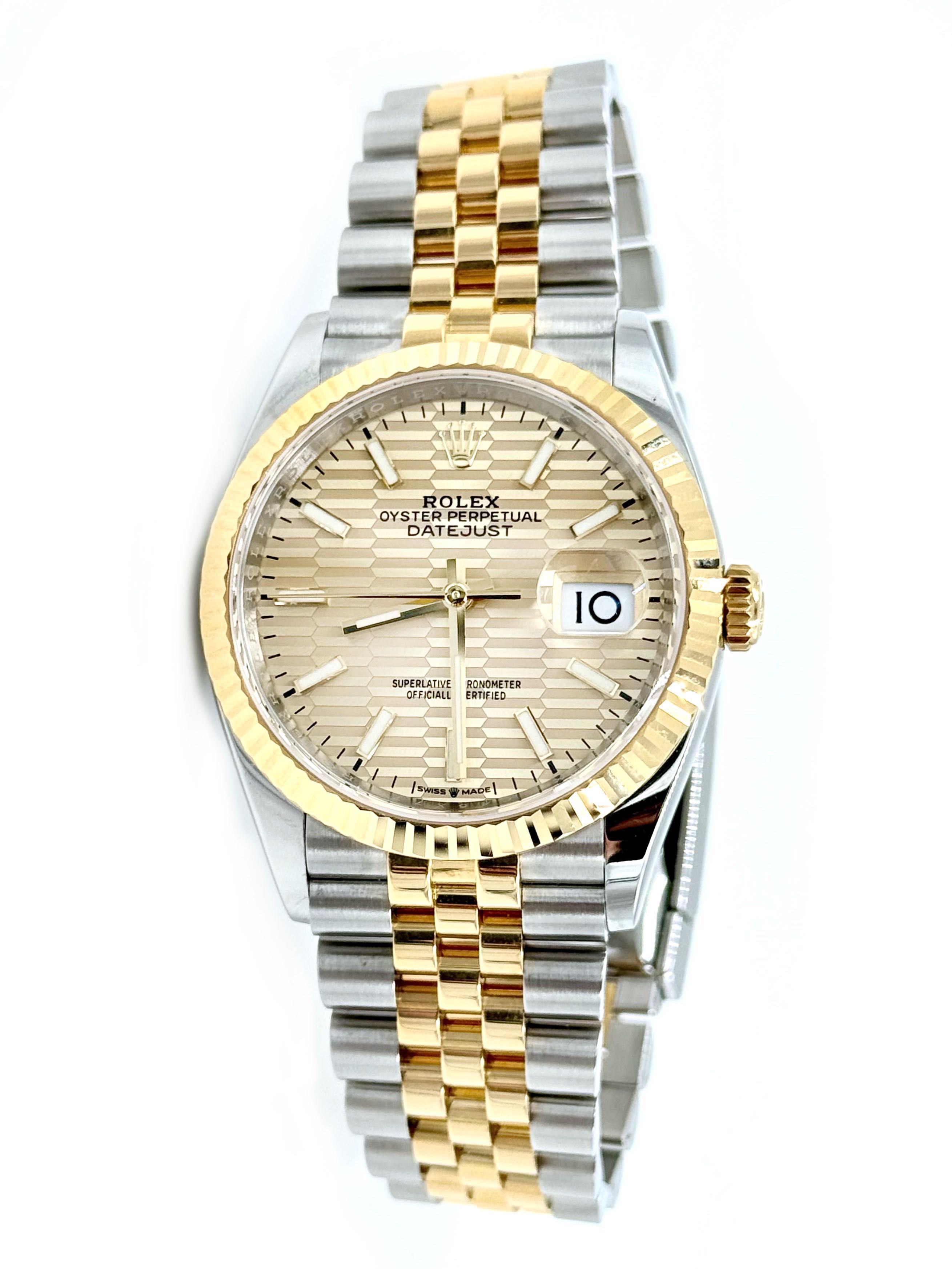 Rolex Datejust 36 Gold Steel Golden Dial