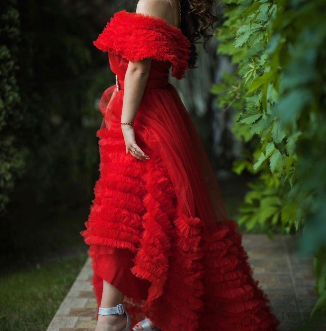 Червена -S бална рокля