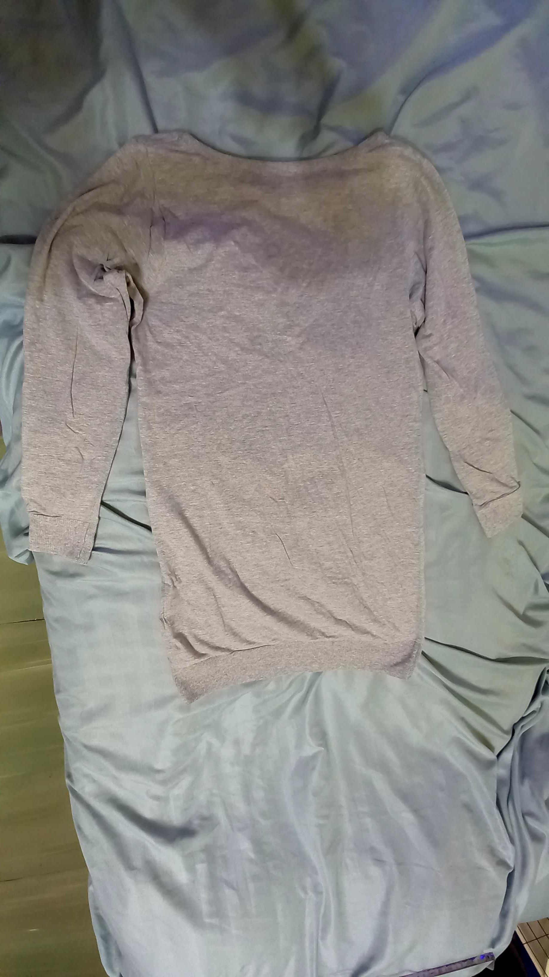 Bluza lunga /tunica Evie gri, maneci lungi, imprimeu frumos, UK
