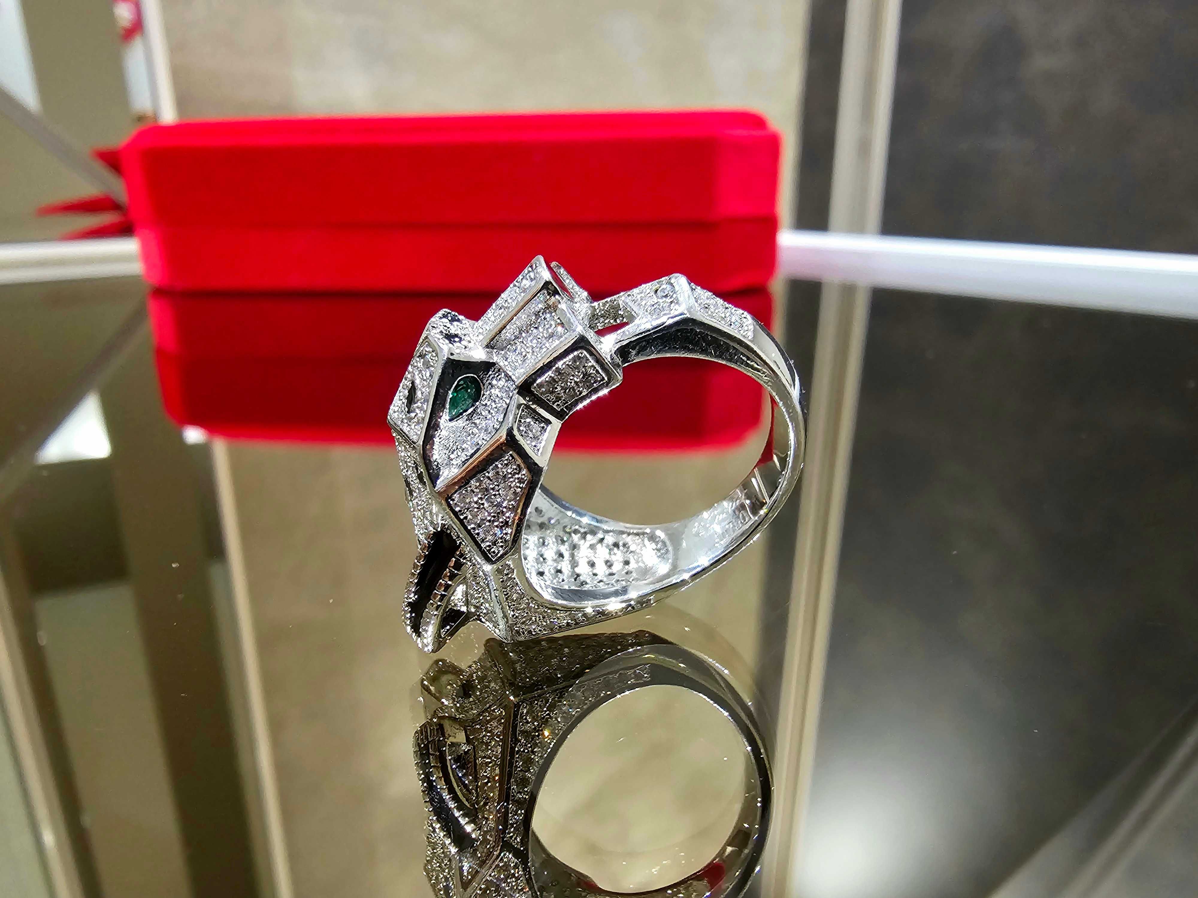 CARTIER Panthere de Cartier Big White Gold Diamonds Пръстен