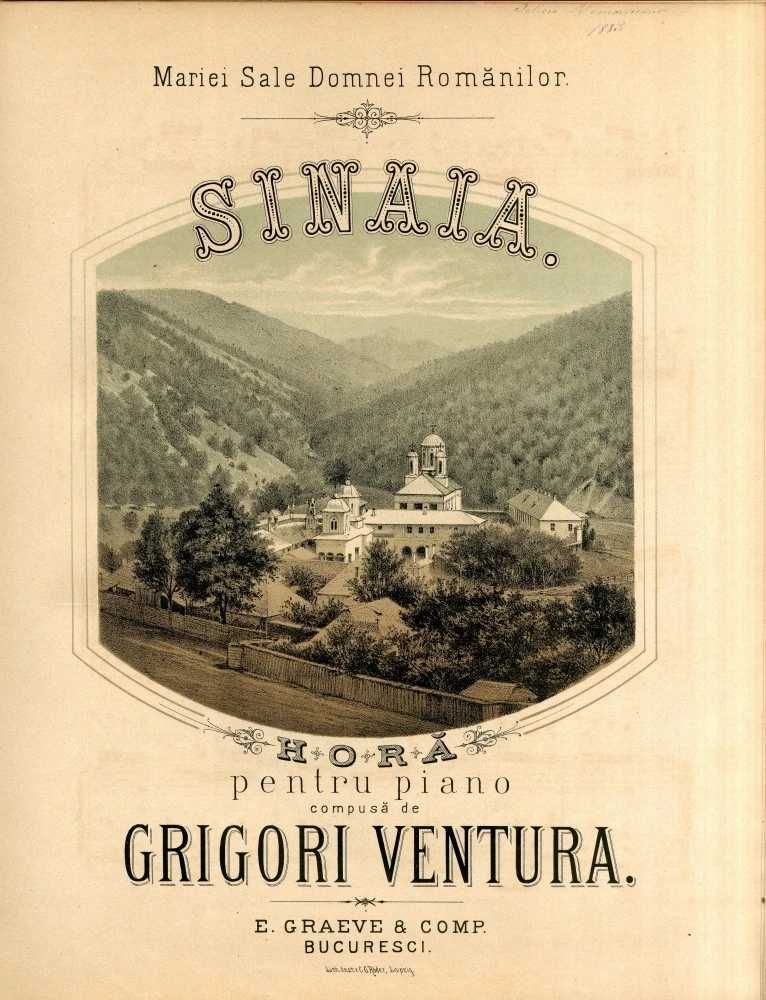 SINAIA - Grigori Ventura - Cromolitografie Dedicata Reginei Elisabeta