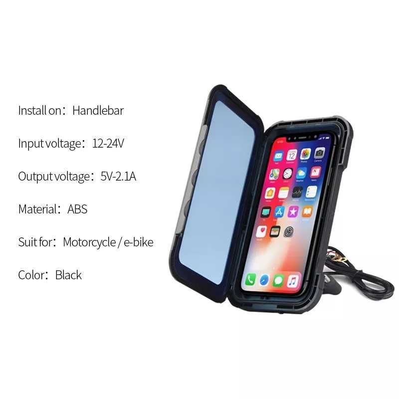 Suport telefon moto atv scuter priza USB de 2.1 A touchscreen