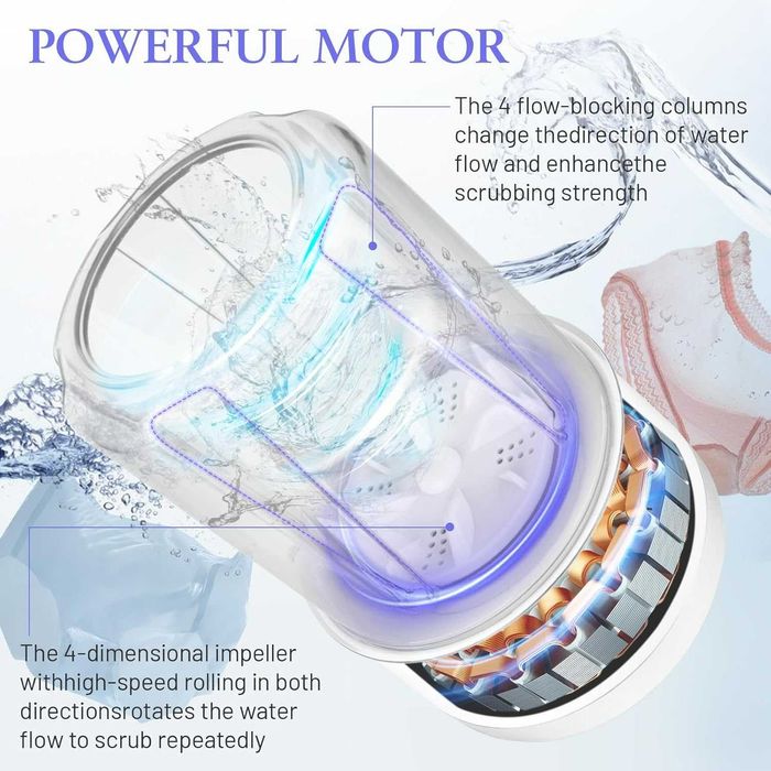 Мини-стиральная машина, беспроводная, портативная для мелких одежд km4