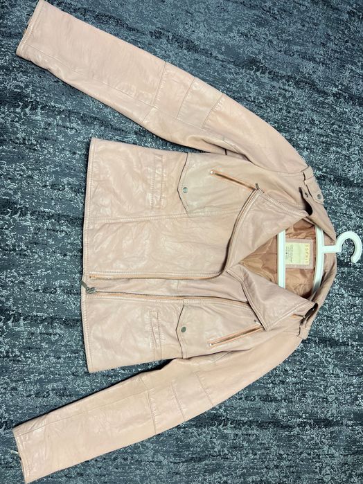 Geacă de piele Esprit, culoare roz, mărimea S