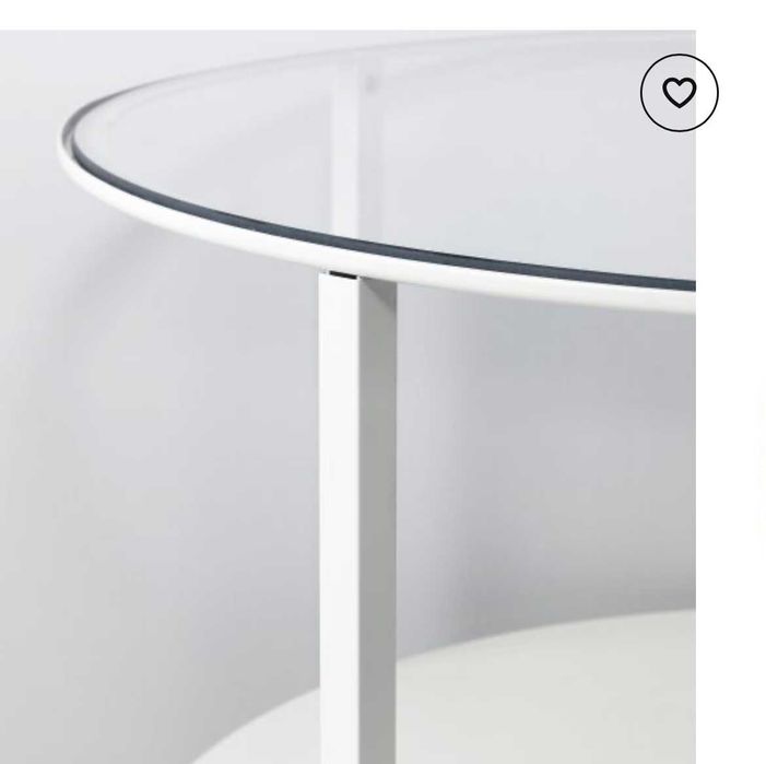 масичка - стъклена с  бял плот