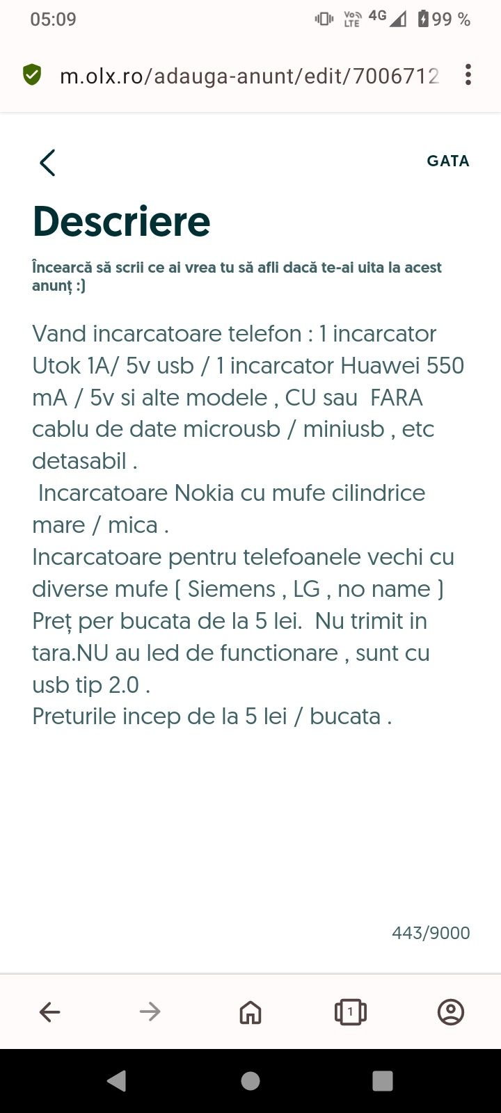 Incarcatoare telefon si alimentatoare