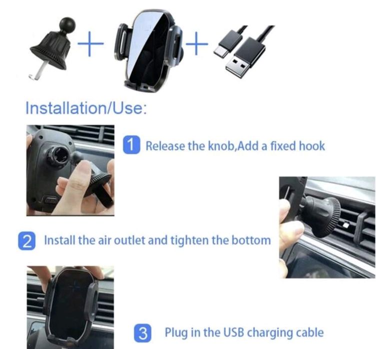 Автоматична стойка за автомобил за бързо зареждане 15W